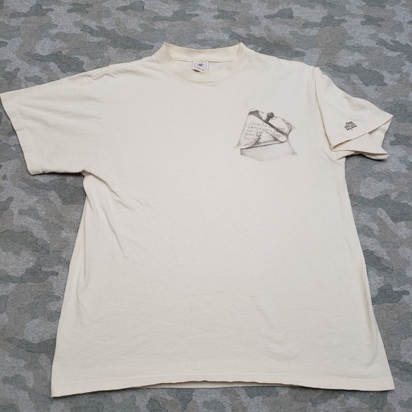 Vintage Religious Delta Shirt Mens Large Beige Short Sleeve Single Stitch USAk - Picture 2 of 12